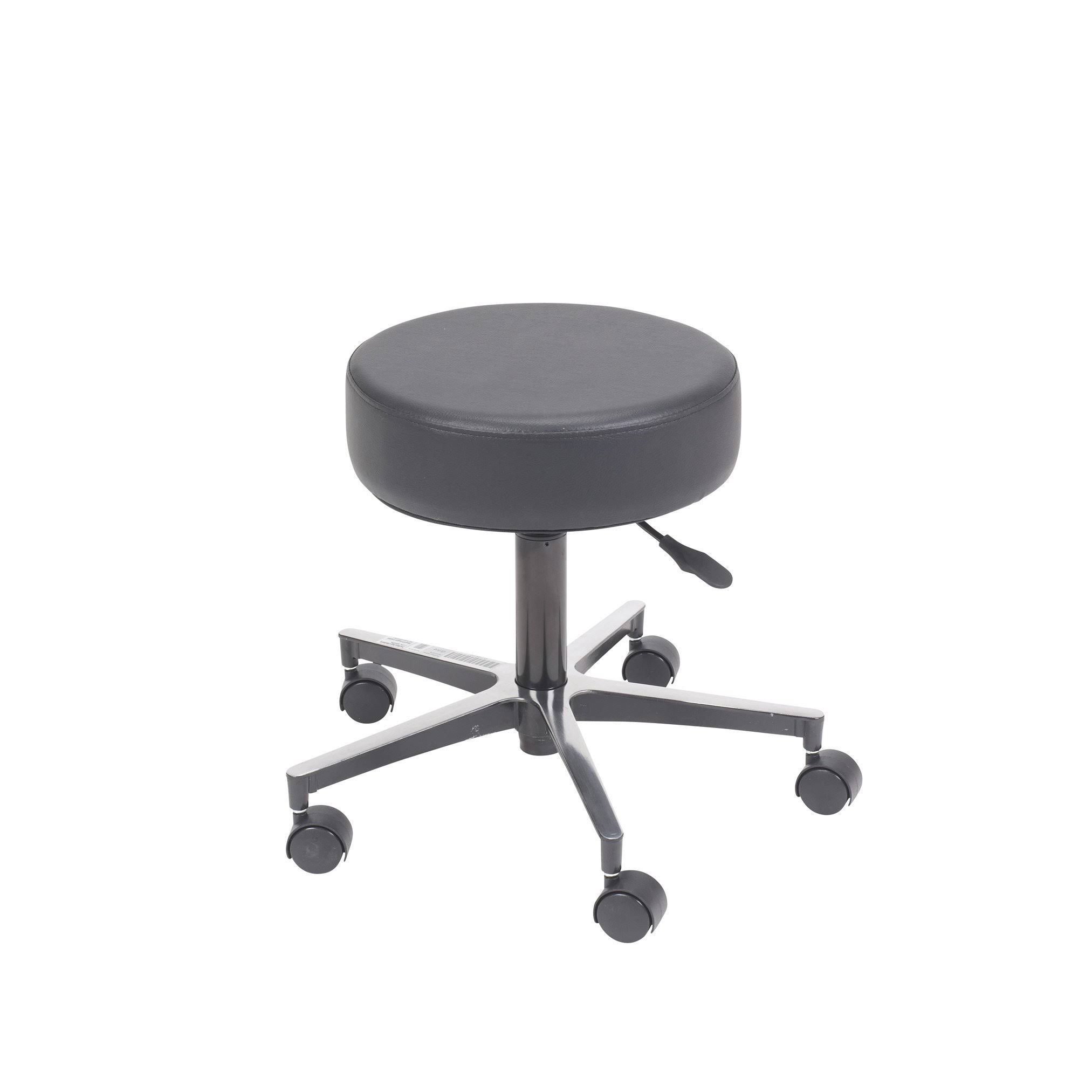 Drive Medical Padded Seat Revolving Pneumatic Adjustable Height Stool Metal Base