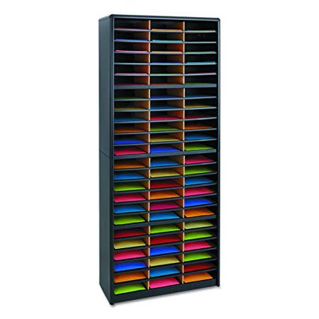Safco Products 7131BL Value Sorter Literature Organizer 72 Compartment Black