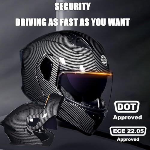 Bluetooth Modular Dual Visor Motorcycle Helmet FMVSS-218 DOT Approved Full Face Motocross Motorbike Helmet Adults Men Women Summer Lightweight Cool