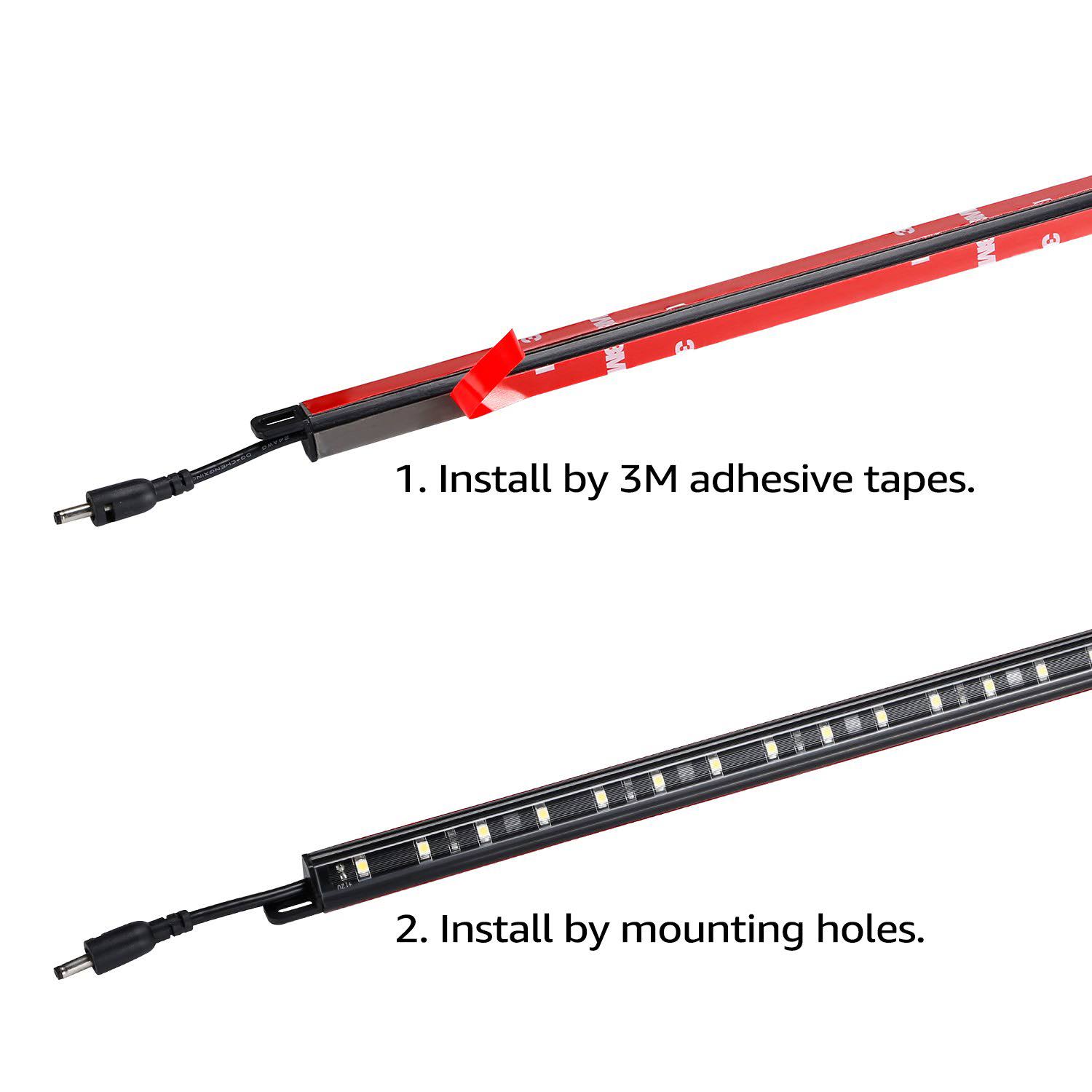Torchstar LED Safe Lighting Kit, (6) 12’’ Linkable Light Bars + Motion Sensor + Power