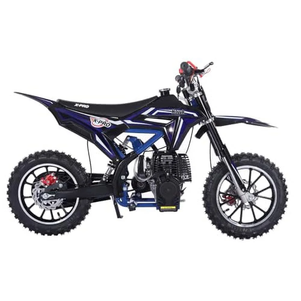 X-Pro Brand New Hawk 40cc Gas Power 4 Stroke Mini Pit Dirt Bike Pull Start for kids with 10" Wheels