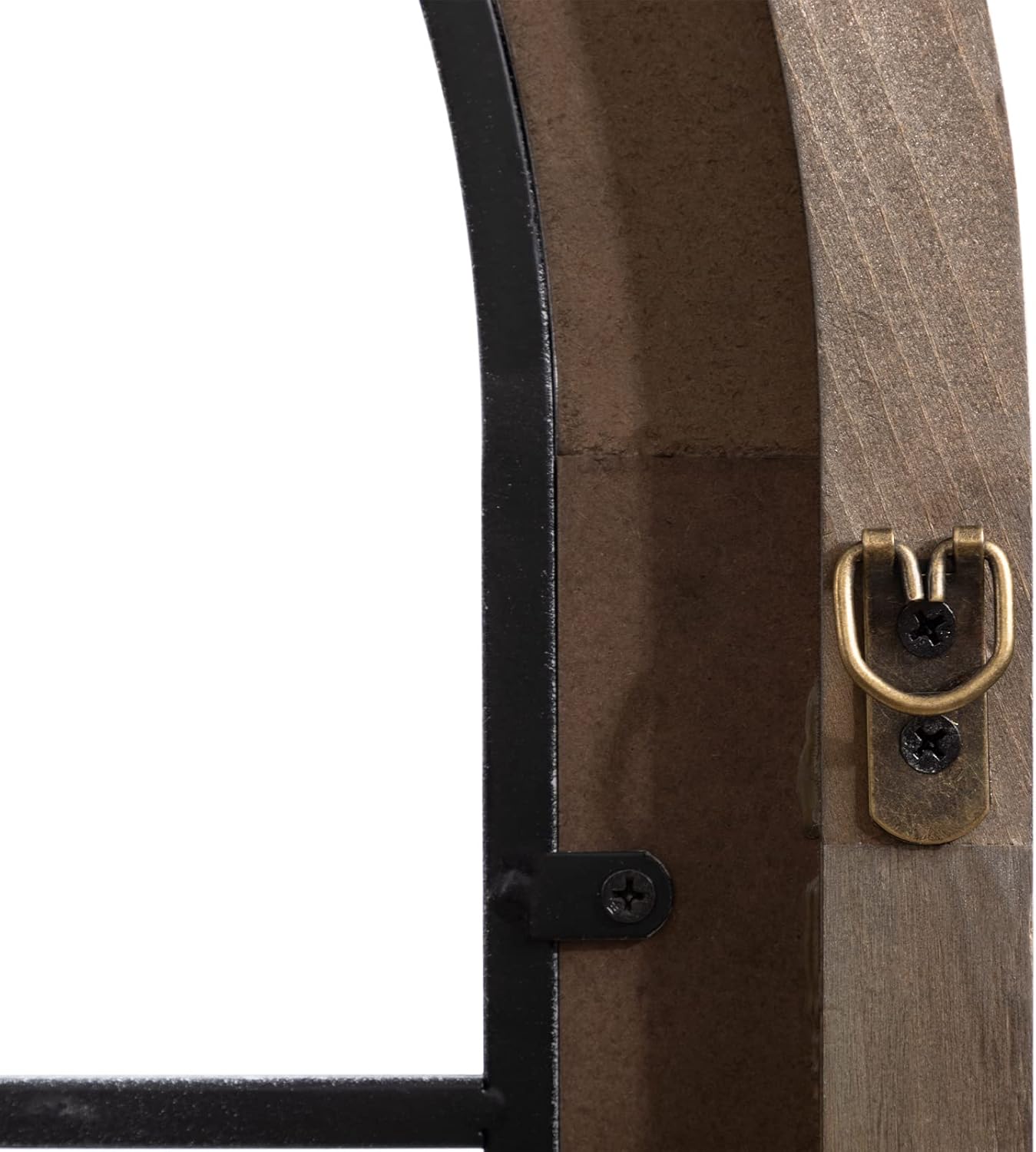 ALIMORDEN Gothic Style Arched Wood and Metal Rustic Window Pane Decorative Cathedral Window Frame