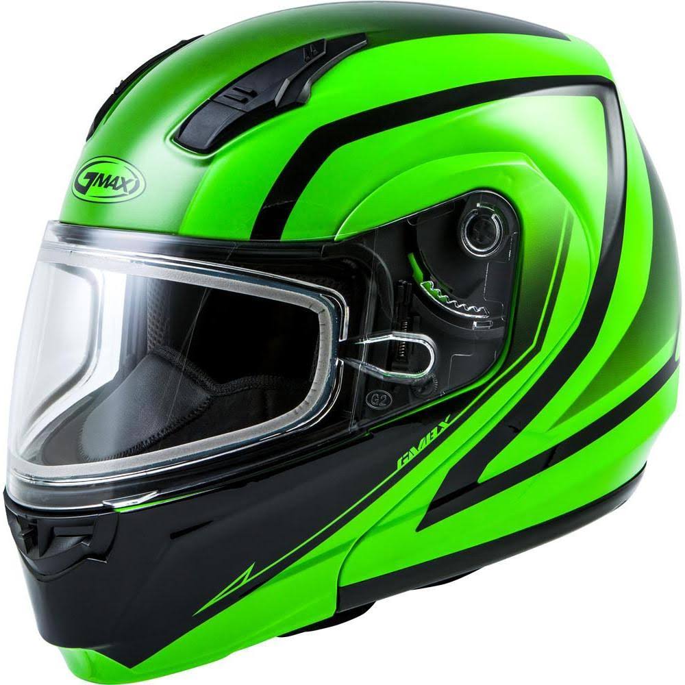 GMax MD04 Modular Helmet with Double Lens Shield - 2019, Hi-Vis Green / XS