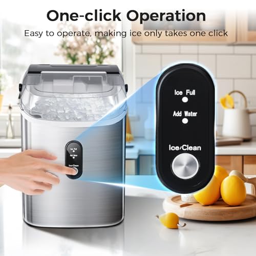 Kismile Nugget Ice Makers Countertop, 35Lbs/24H