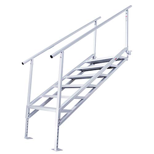 Extreme Max 3005.4333 Jumbo-Tread Universal Mount Dock Stairs with Railing - 5-Step