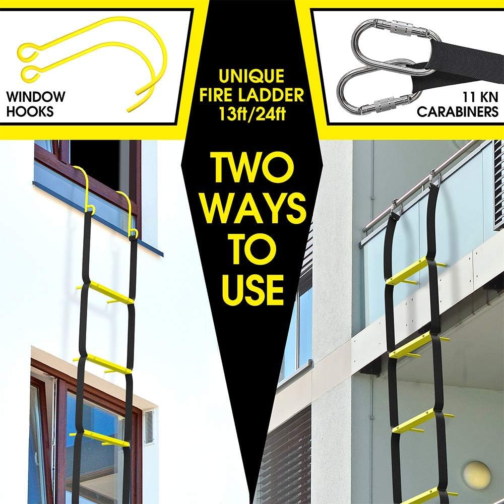 Fire Escape Ladder 3 Story | Rope Ladder Fire Escape for Homes 3rd Floor | Portable