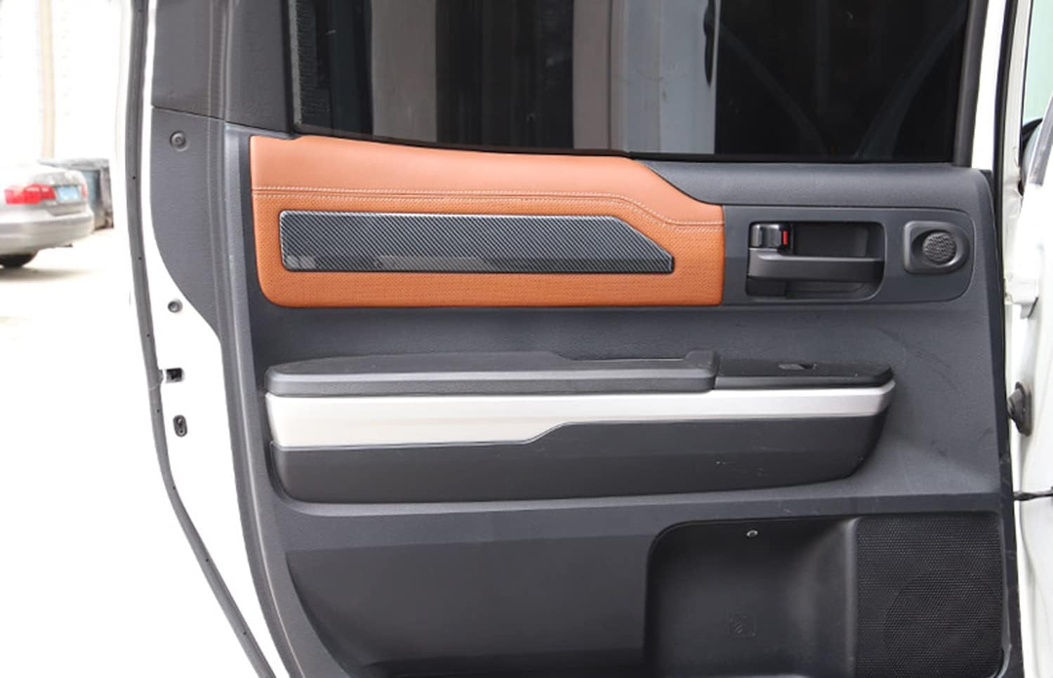 HIGH FLYING for Toyota Tundra 2014-2021 Car Accessories Center Console Gear Shift Box Water Cup Panel Cover ABS Blacking Out 1pc LHD (Not fit 1794