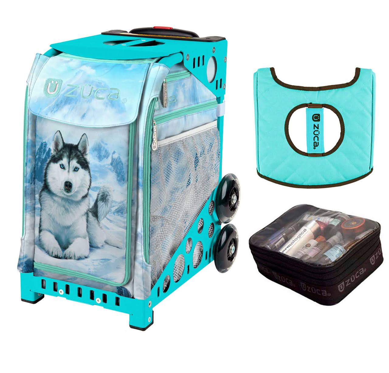 Zuca Husky (with turniquoise Frame) with Free Seat Cover and Zuca Utility Pouch(Small)