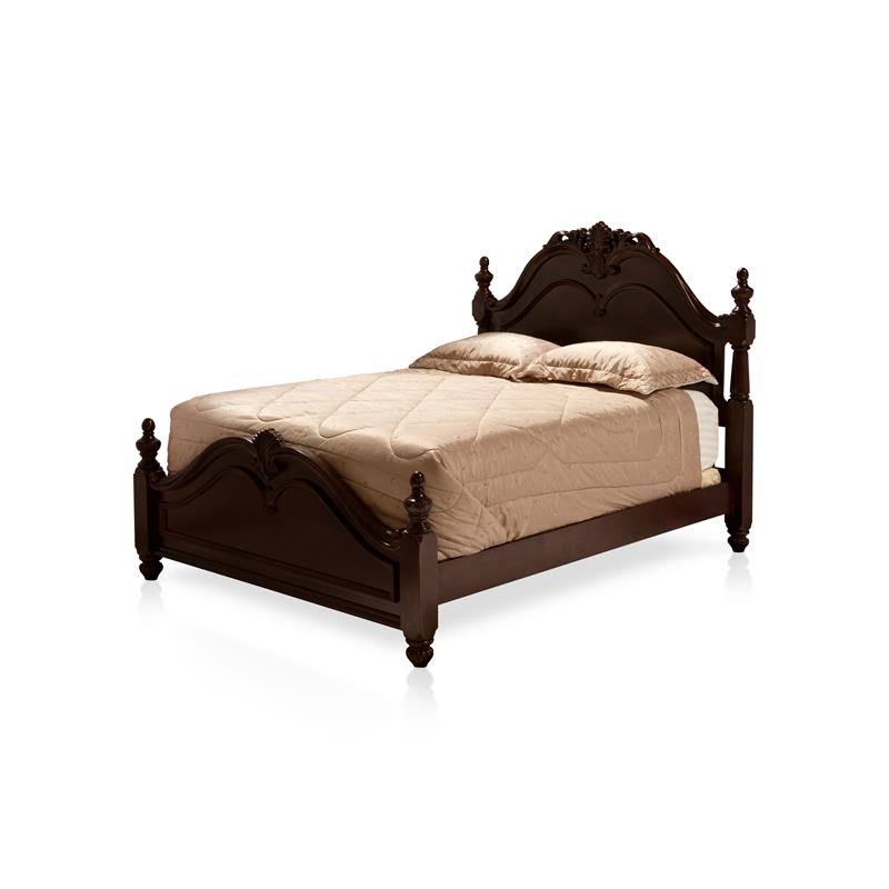 Furniture of America Ruben Traditional Queen Poster Bed in Cherry