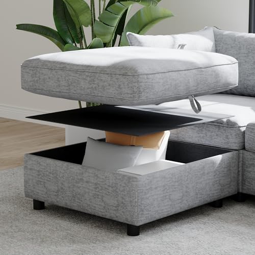 Oversized Modular Storage Sectional Sofa Customizable Seating Group Sofa&Couch Convertible Sleeper Sofabed with Movable Ottomans and Seat