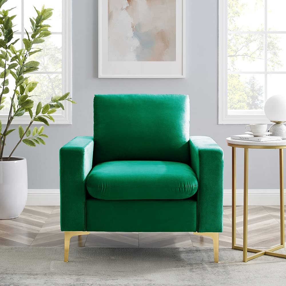 Hbaid velvet decorative chair, sofa chair comfortable single sofa high back club armchair