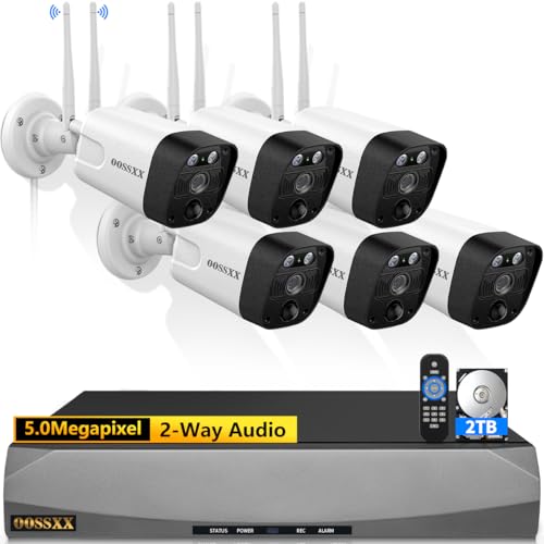 2-Way Audio & PIR Detection Dual Antennas Outdoor Wireless Security Camera System 5.5MP Wi-Fi Video Surveillance DVR System