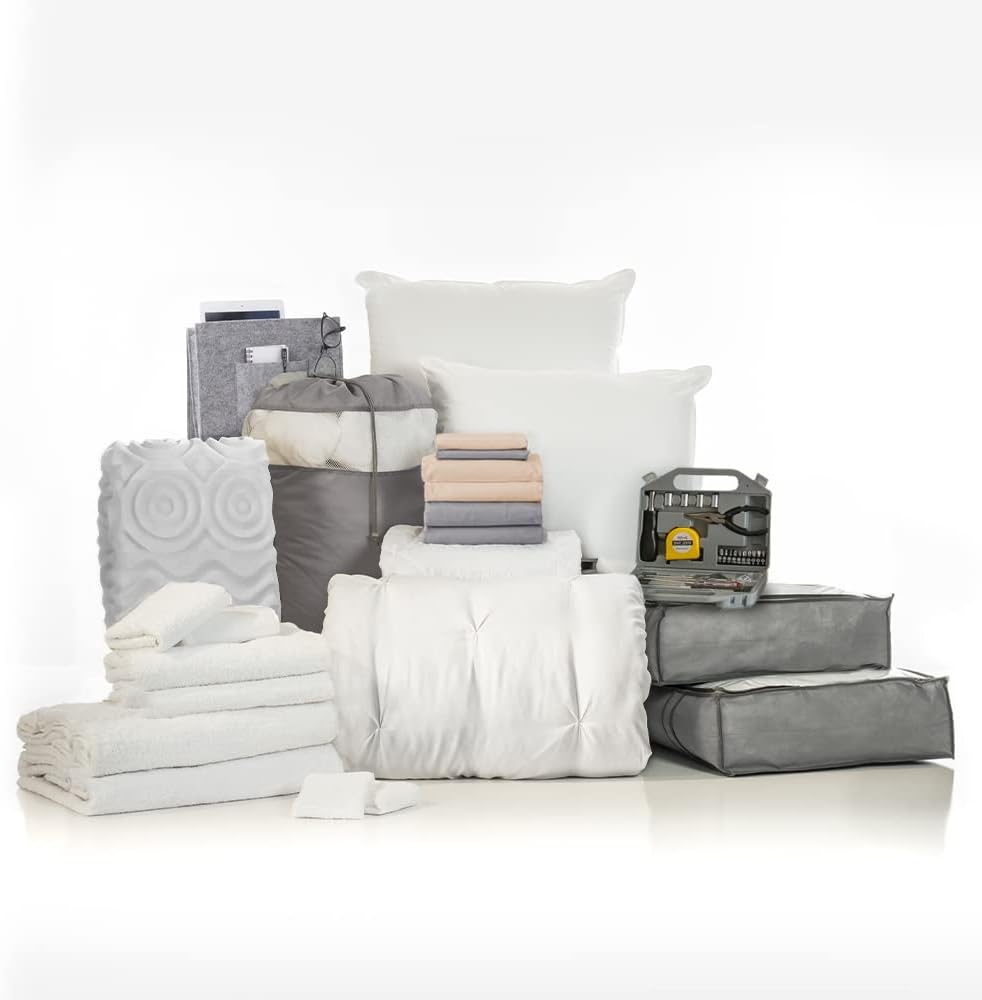 OCM College Dorm Room 25-Piece Complete Campus Pak Trunk Bundle | Twin XL Bedding
