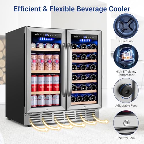 Cigar Electric Humidor, 35L 250 Counts Large Capacity Thermostatic Electric Cigar Cooler Cabinet with Digital LED Screen, Safety Lock
