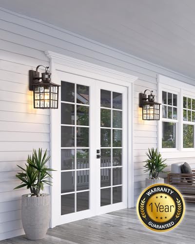 VIANIS 2 Pack Motion Sensor Outdoor Lights, Oil Rubbed Bronze Dusk to Dawn Wall Lights Lantern, 100% Aluminum Coach Exterior Lights Sconce for Patio
