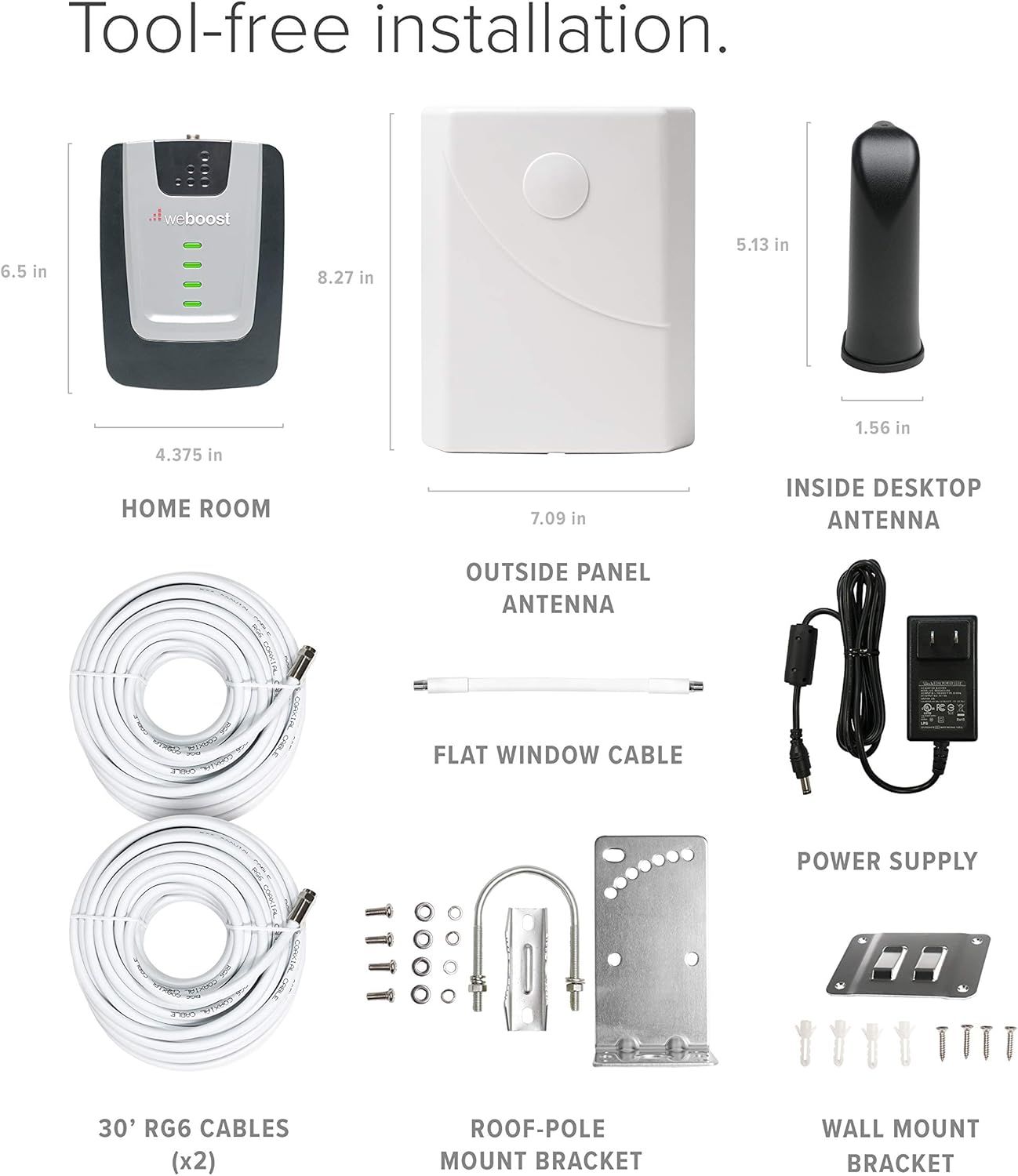 weBoost Home Room - Cell Phone Signal Booster | Boosts 4G LTE & 5G for all U.S. Networks & Carriers - Verizon, AT&T