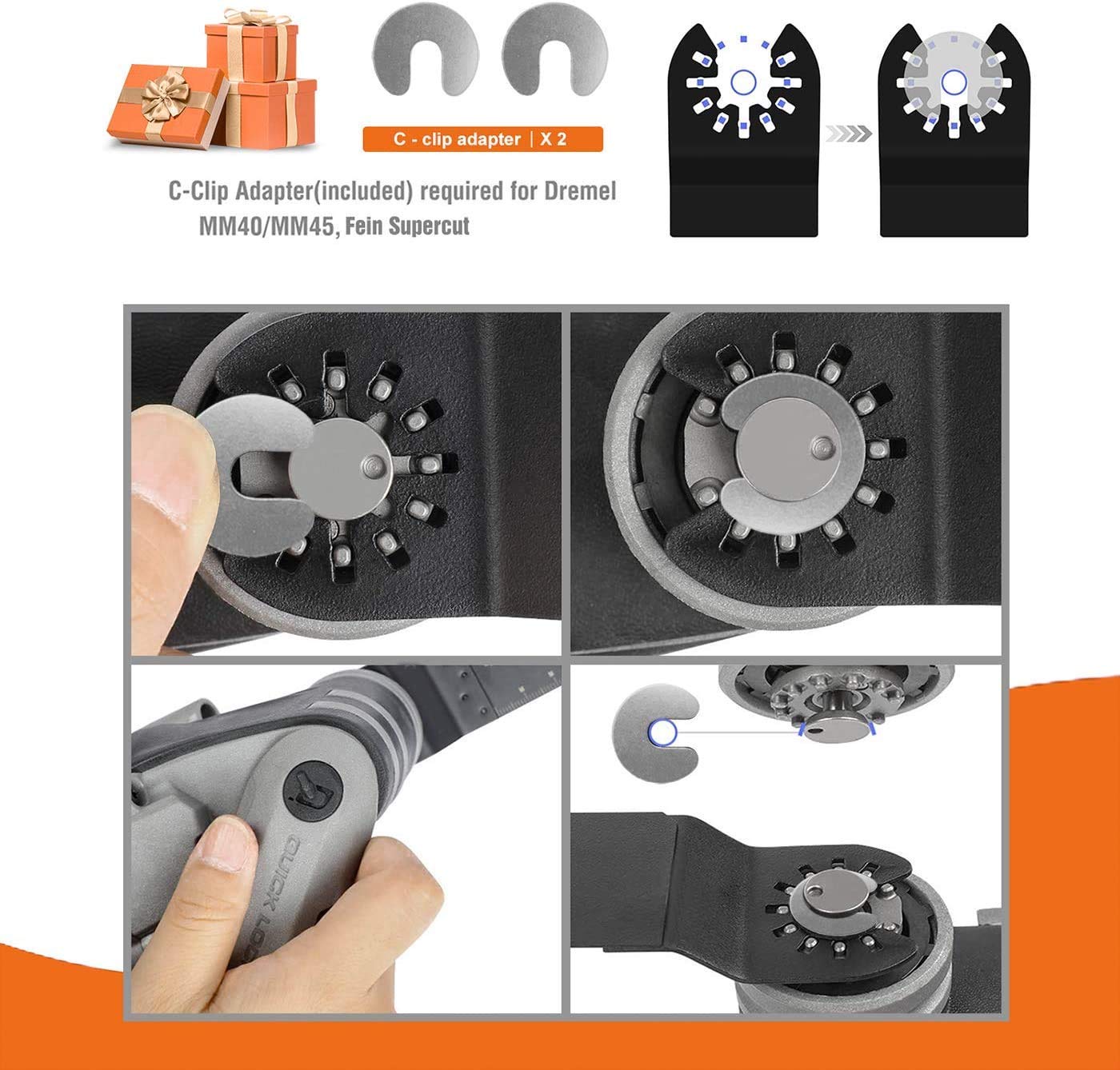 72 Pcs Oscillating Tool Blades Assorted Universal Carbide Multitool Blade Quick Release Oscillating Saw Blades Accessories Kit to Cut Metal Wood