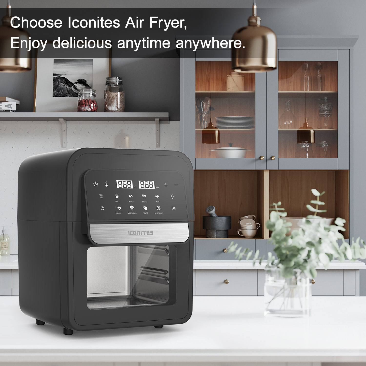 8-in-1 6.5 Quart Air Fryer Oven with Digital Touch-Screen, Air Fryers Toaster Oven Combo, ETL Certified