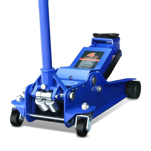 Auto Dynasty 4 Ton Low Profile Floor Jack, Heavy Duty Steel Hydraulic Car Jack with Dual Pistons Quick Lift Pump, Hydraulic Racing Floor Jack