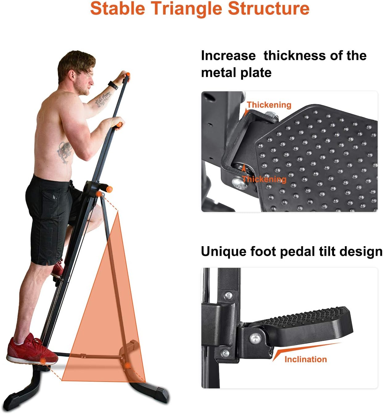 Vertical Climber for Home Gym Folding Exercise Cardio Workout Machine Stair Stepper Newer Version
