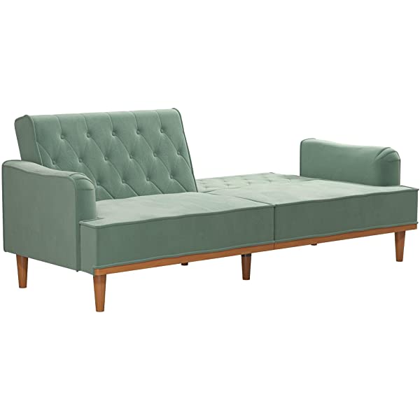 Mr. Kate Stella Vintage Convertible Sofa Bed Futon, Tan Linen
