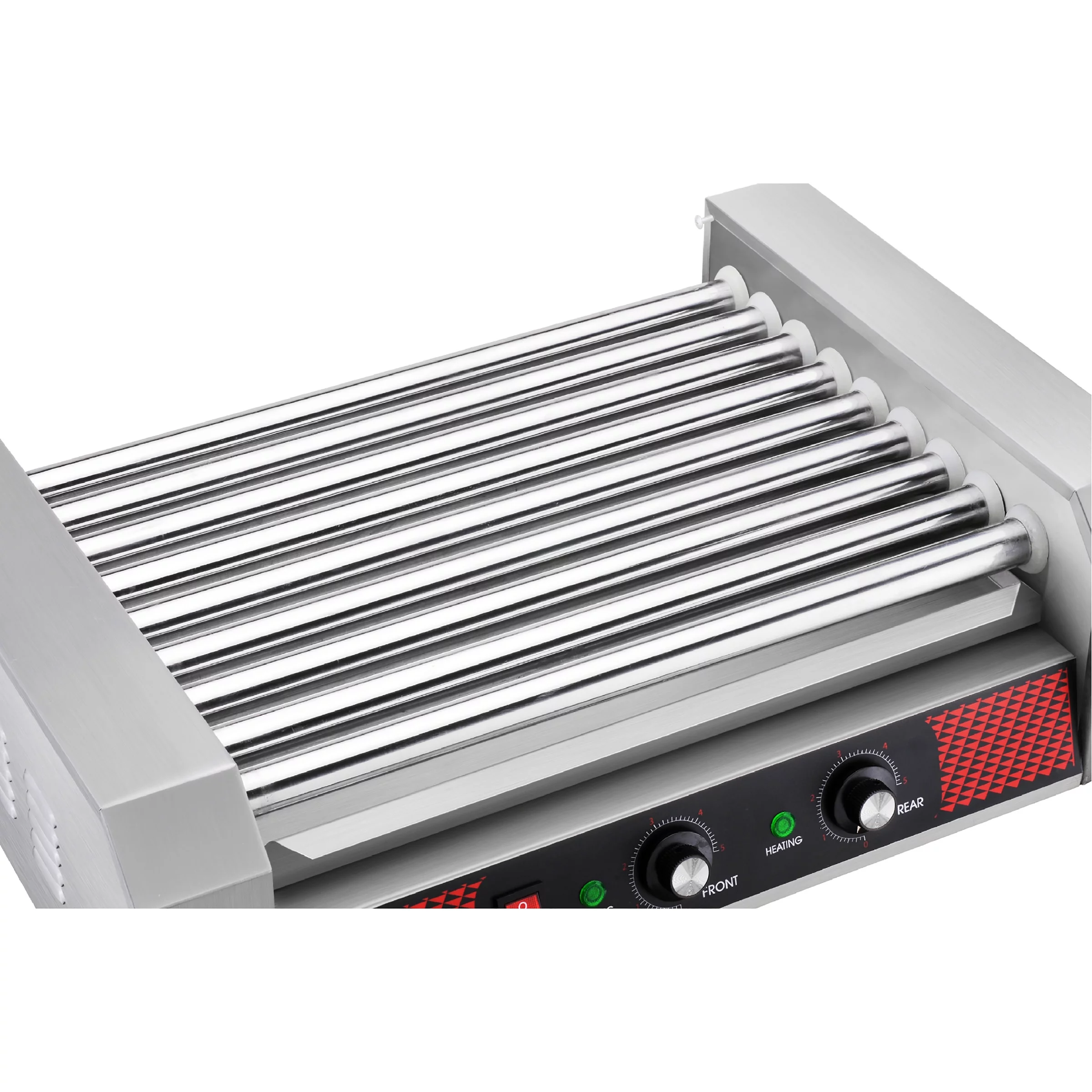 Great Northern Popcorn Commercial Quality 24 Hot Dog 9 Roller Grilling Machine - 1800 Watts, Stainless Steel
