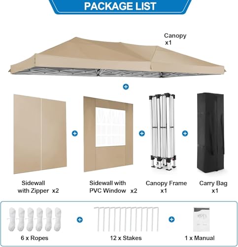 COBIZI 10x10 Pop up Canopy Tent Protable Canopy Tent with 4 Sidewalls Waterproof Commercial Instant Shelter for Parties, Wedding