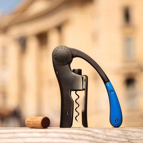 L'atelier Du Vin Oeno Motion Groom Corkscrew & Cork Dome Glass Cloche Display - Tabletop Centerpiece Walnut Wood Base Wine Tasting