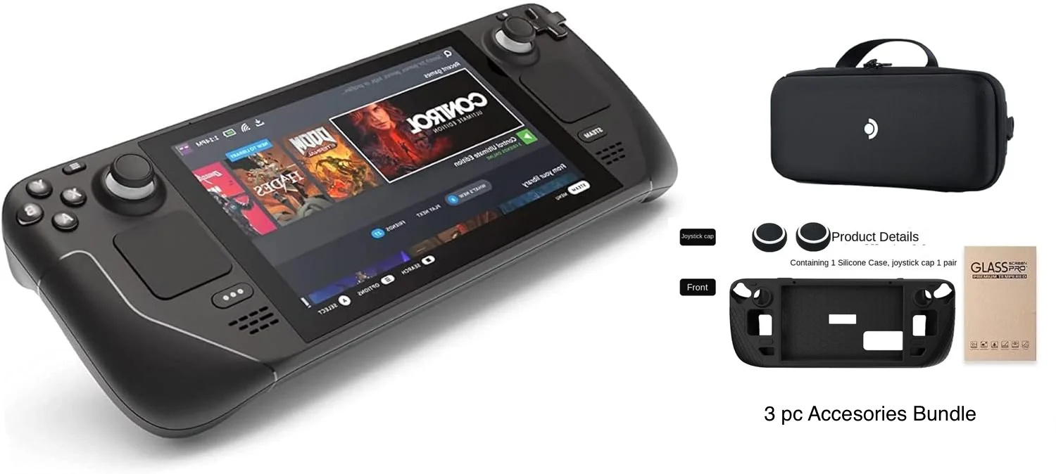 Valve Steam Deck 1TB Upgraded Handheld Gaming Console with Carring case