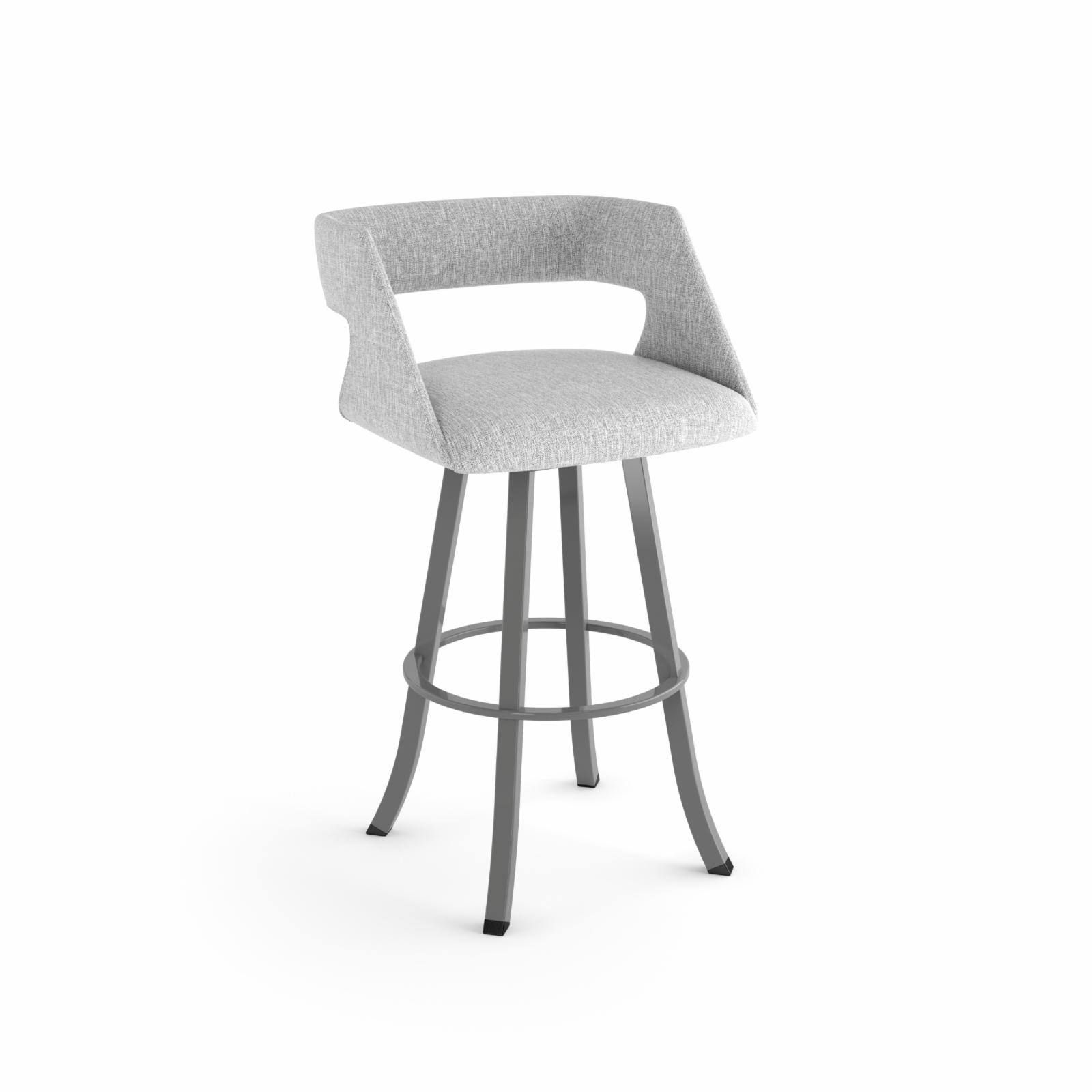 Amisco Metro 26 in. Swivel Counter Stool Soft Gray White