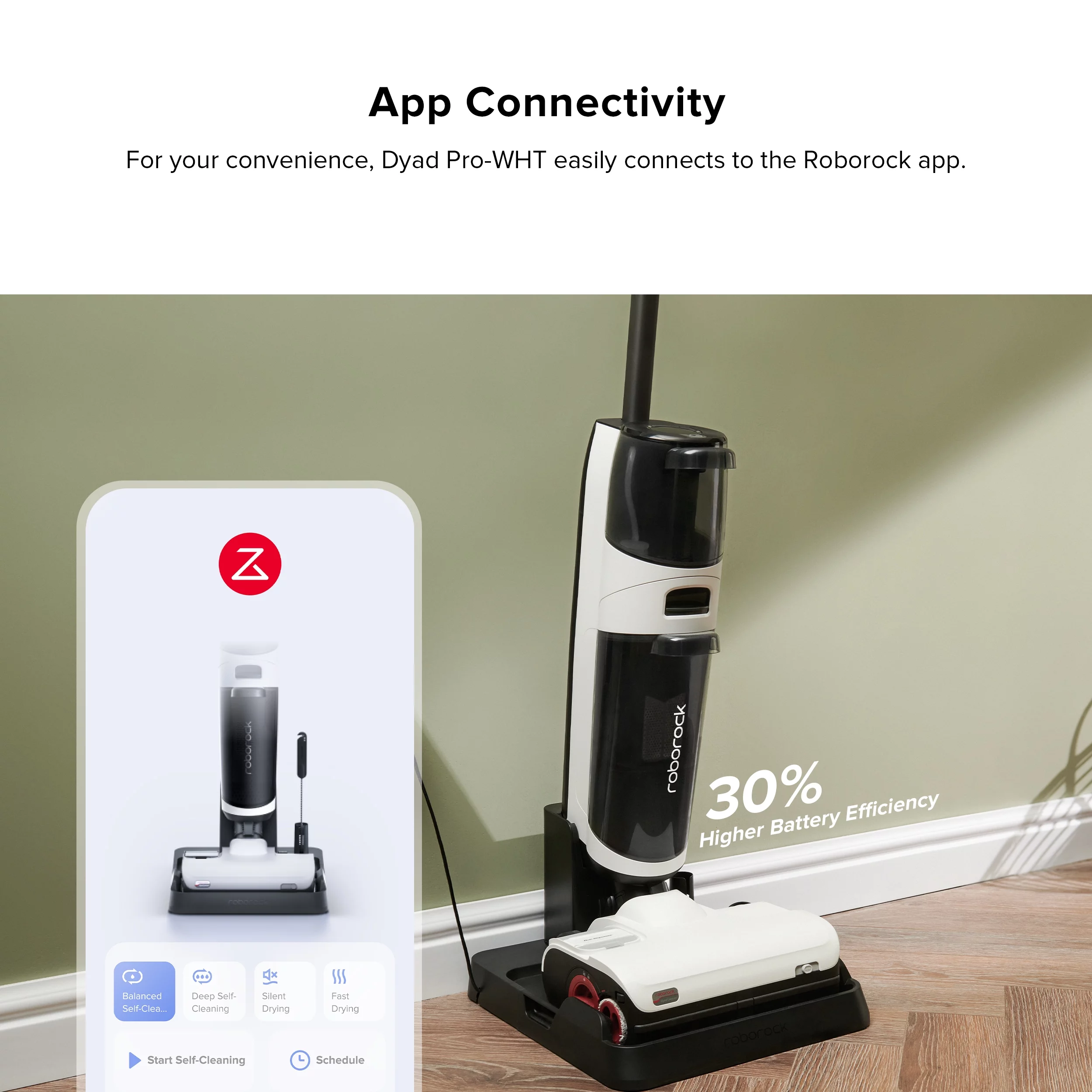 Roborock® Dyad Pro Wet and Dry Vacuum Cleaner with multi-rollers, 17000Pa Suction, Self-Cleaning and Self-Drying