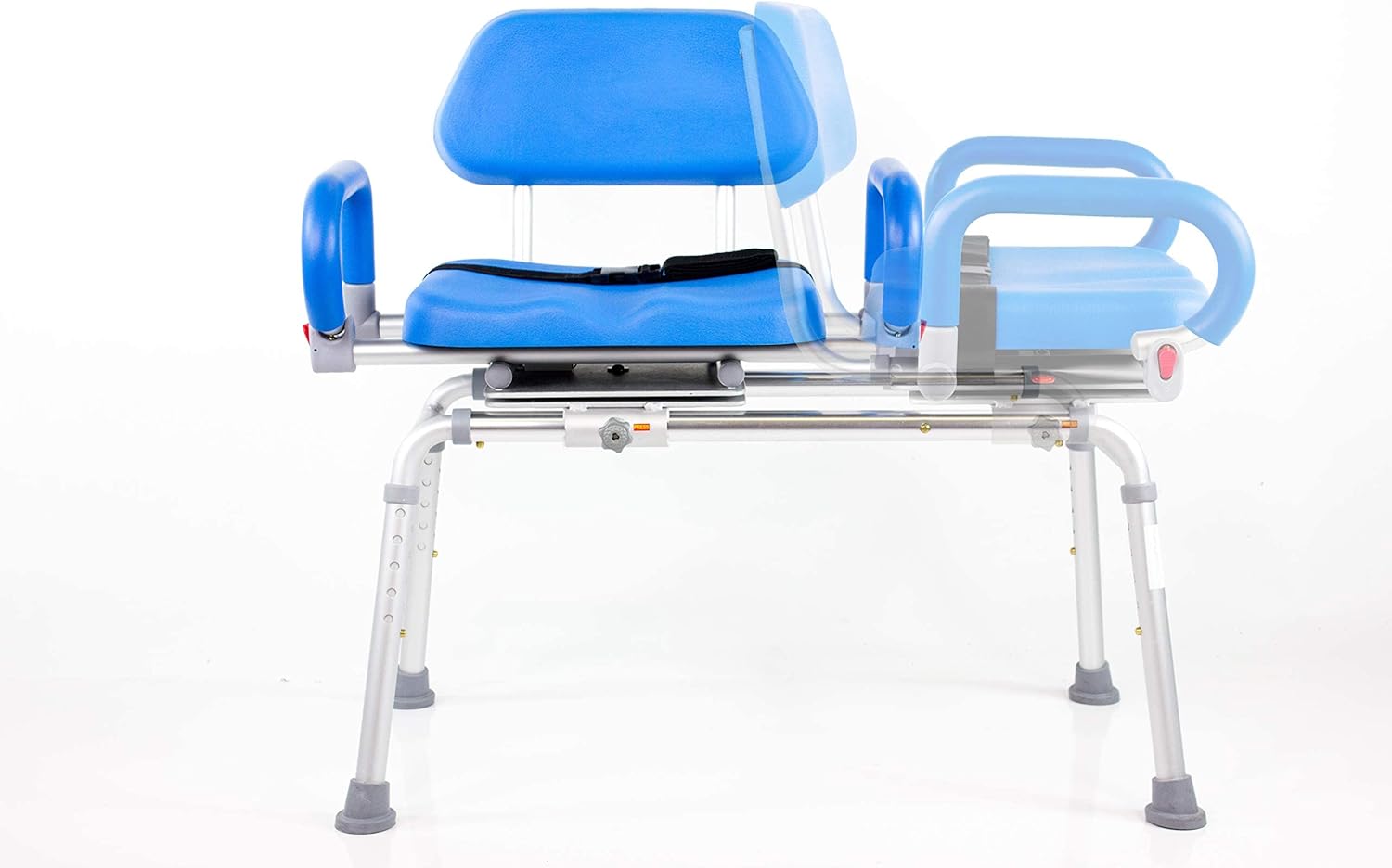 Platinum Health Carousel Sliding Shower Chair Transfer Bench with Swivel Seat, PowerSlide Capability, Push Button Electric Travel