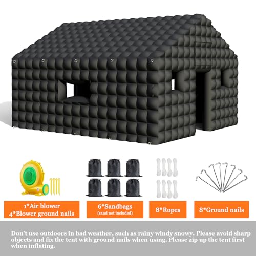 Inflatable Nightclub 20x16.5x12 Ft, Large White Inflatable Party Club Tent for Adults Birthday Backyard Wedding Rental, 2 Doors and Logo Area