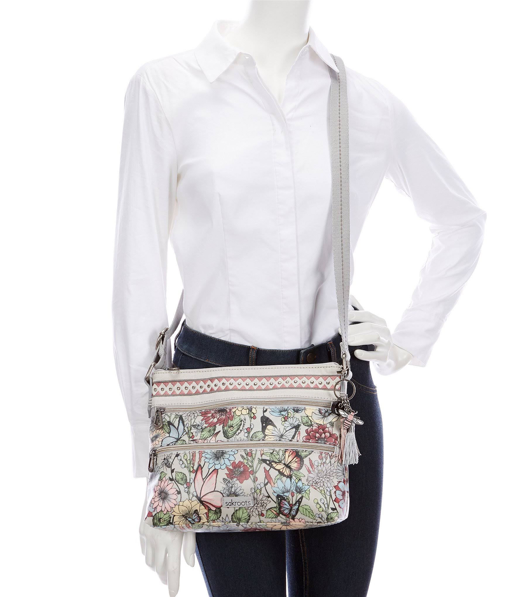 Sakroots Basic Double Zip Crossbody Bag - Multi in Bloom