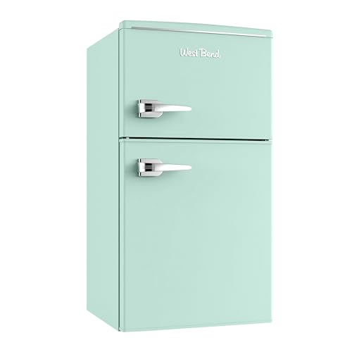 West Bend Mini Fridge with Freezer Retro-Styled for Home Office or Dorm