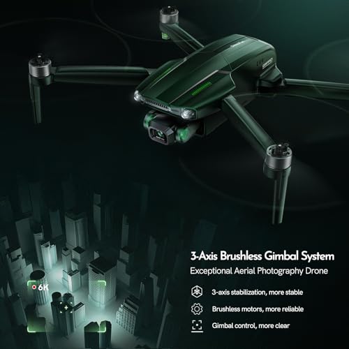 G11PRO 6K Drone with Camera for Adults, 4K/30fps Video, 3-Axis Brushless Gimbal, 70mins Flight Time with 2 Batteries, 10000ft Long Range