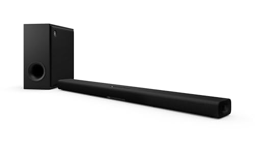 Yamaha True X Bar 50A Dolby Atmos Sound Bar with Wireless Subwoofer, Wi-Fi, Music Streaming, Optional Wireless Surrounds (Black)