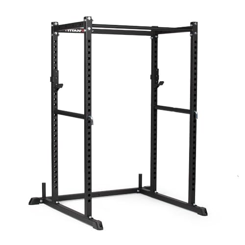 Titan Fitness T-2 Series Short Power Rack, Skinny Pull Up Bar, Pin and Pipe Safeties, Standard J-Hooks