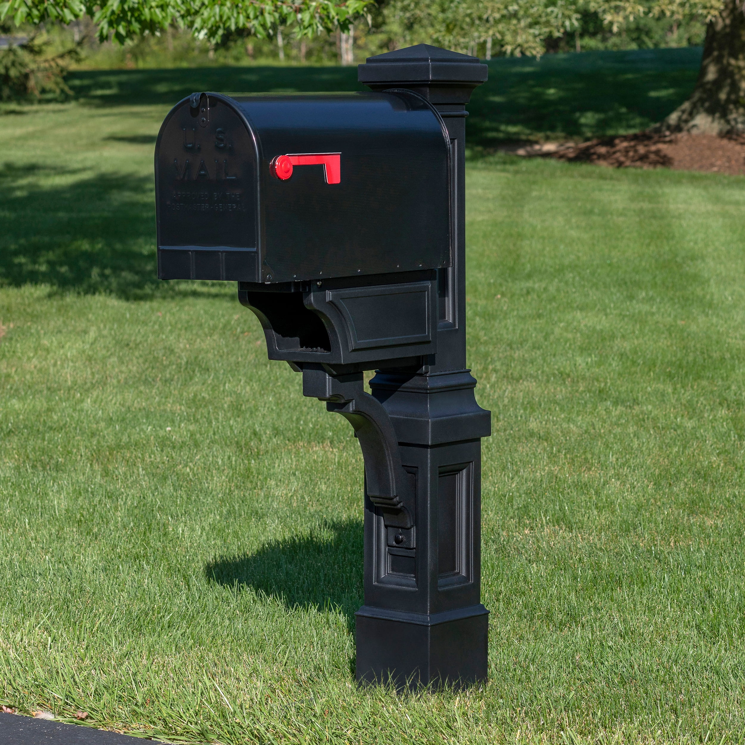 Step2 Atherton 59" Onyx Black Plastic Mailbox Post Kit