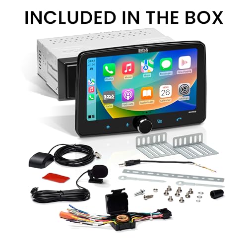 BOSS Audio Systems BVCP9700A-FL Single DIN Car Stereo Wireless Apple CarPlay, Android Auto, 7 Inch Touchscreen, Bluetooth, AM/FM Radio Receiver