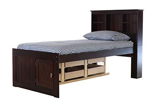 Discovery World Furniture White Full Bookcase Bed with 6 Drawers
