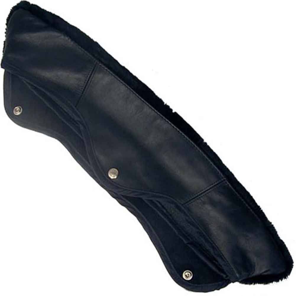 Schott NYC Mens 618M Perfecto Black Synthetic Mouton Fur Collar