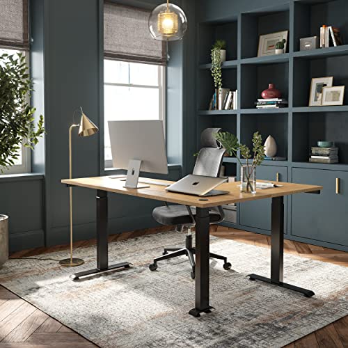 FEZIBO Triple Motor L Shaped Standing Desk Frame Height Adjustable, Electric Standing Desk Legs for 55 Inches to 75 Inches Desk Tops