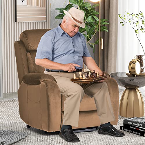 Small Power Lift Recliner for Elderly, Lift Chair Recliners, Electric Recliner Chairs for Seniors, Remote Control, Adjustable, Side Pocket (Navy Blue)