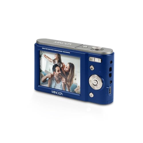 Minolta MND20 44MP Digital Camera &ndash; 2.7K Ultra HD Video, 16X Digital Zoom, Anti-Shake Stabilization, Time Lapse, Face Detection
