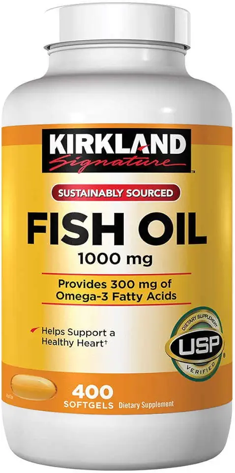 Kirkland Signature Natural Fish Oil 1000 mg with 300 mg Omega-3 - 400 ct (Pack of 2) - Kansas Nuitrition - HNZSDS