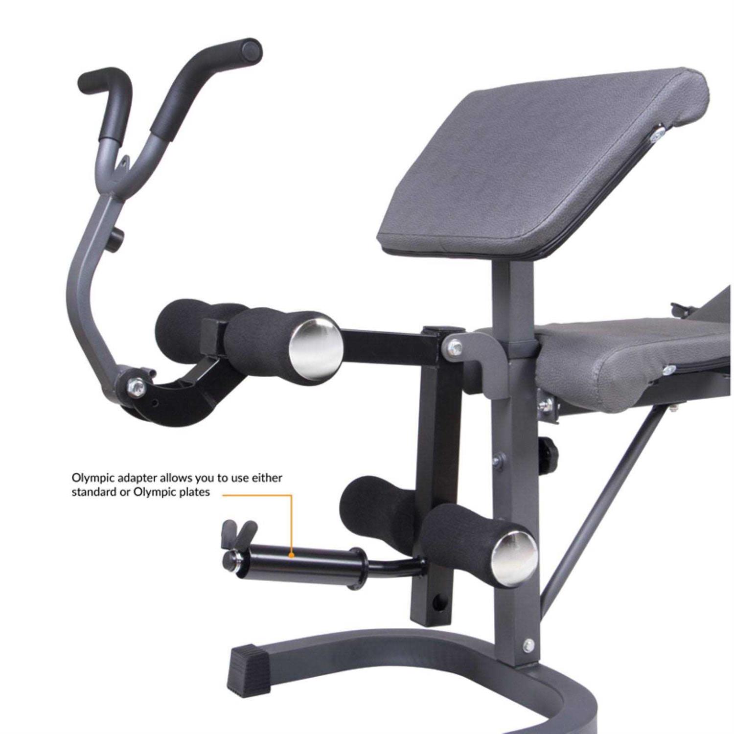 Body Champ BCB5860 Olympic Weight Bench with Preacher Curl Leg Developer and Crunch Handle - Sports Supplies Online Store