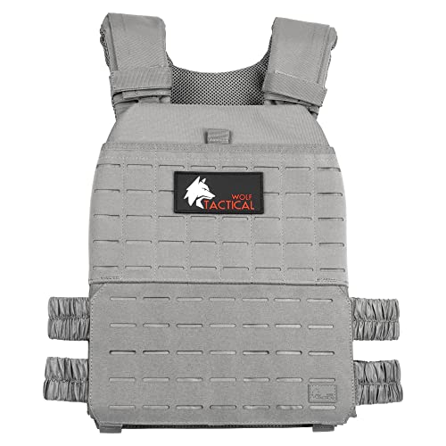 WOLF TACTICAL Adjustable Weighted Vest &ndash; WODs, Strength and Endurance Training, Fitness Workouts, Running