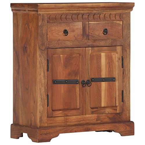 vidaXL Rustic Sideboard - Solid Acacia Wood - Brown - Two Doors and Two Drawers - Farmhouse Style - 24.8"x11.8"x29.5"