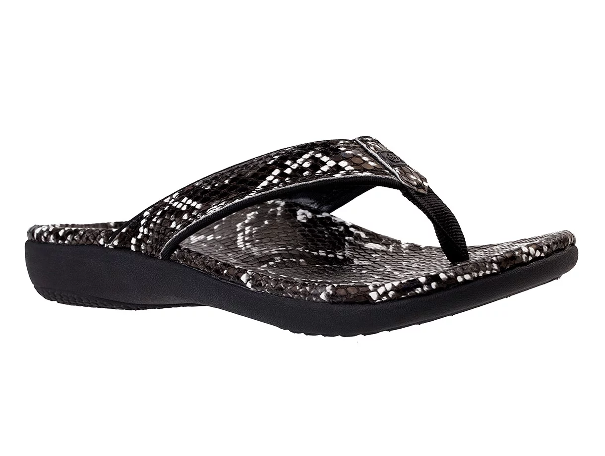 Spenco Yumi Nuevo Snake Women's Orthotic Thong Sandal - Curated Treasures Market